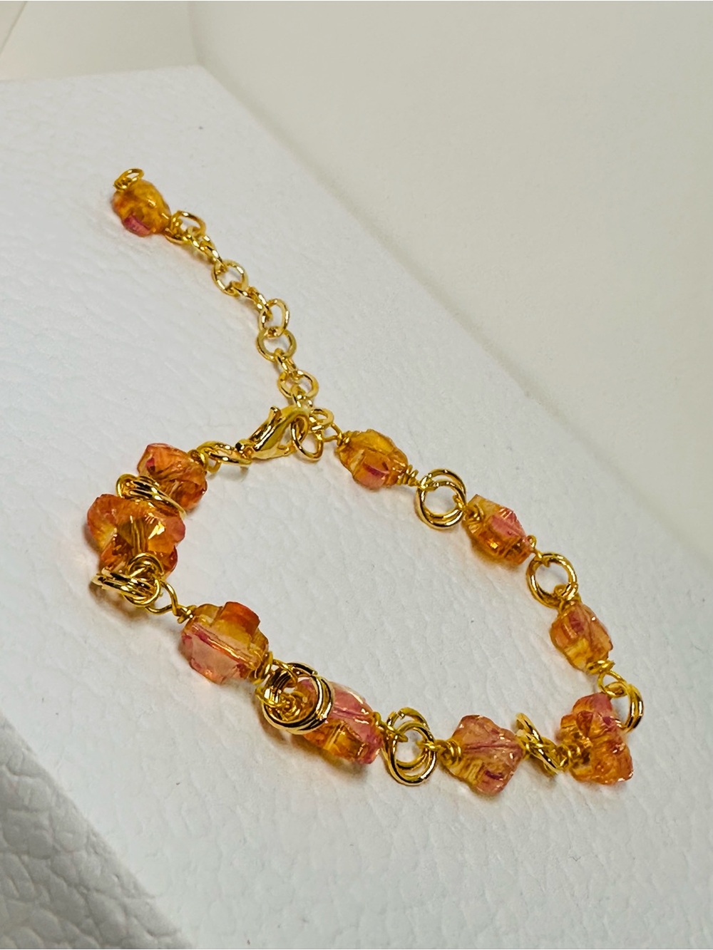 Swarovski amber Crystals Bead Bracelet